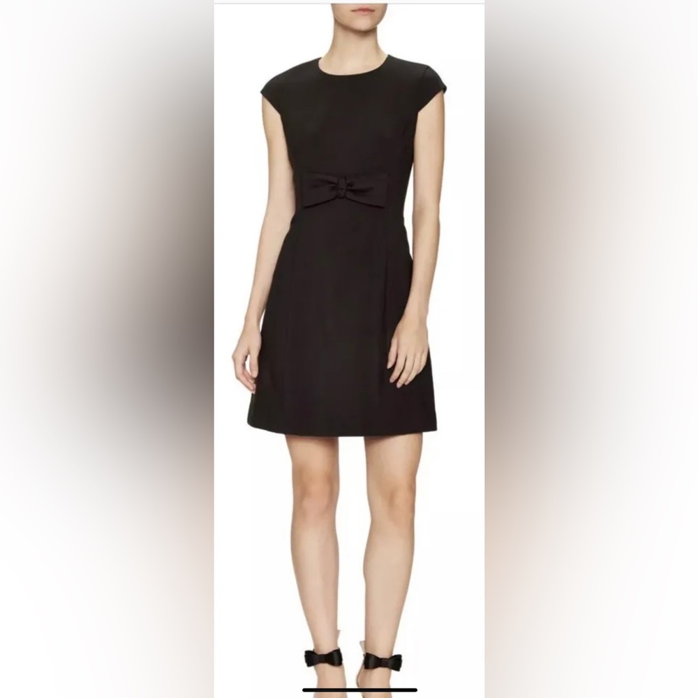 Kate Spade Stretch Crepe Bow Lollipop Dress Black NWOT - Picture 4 of 10